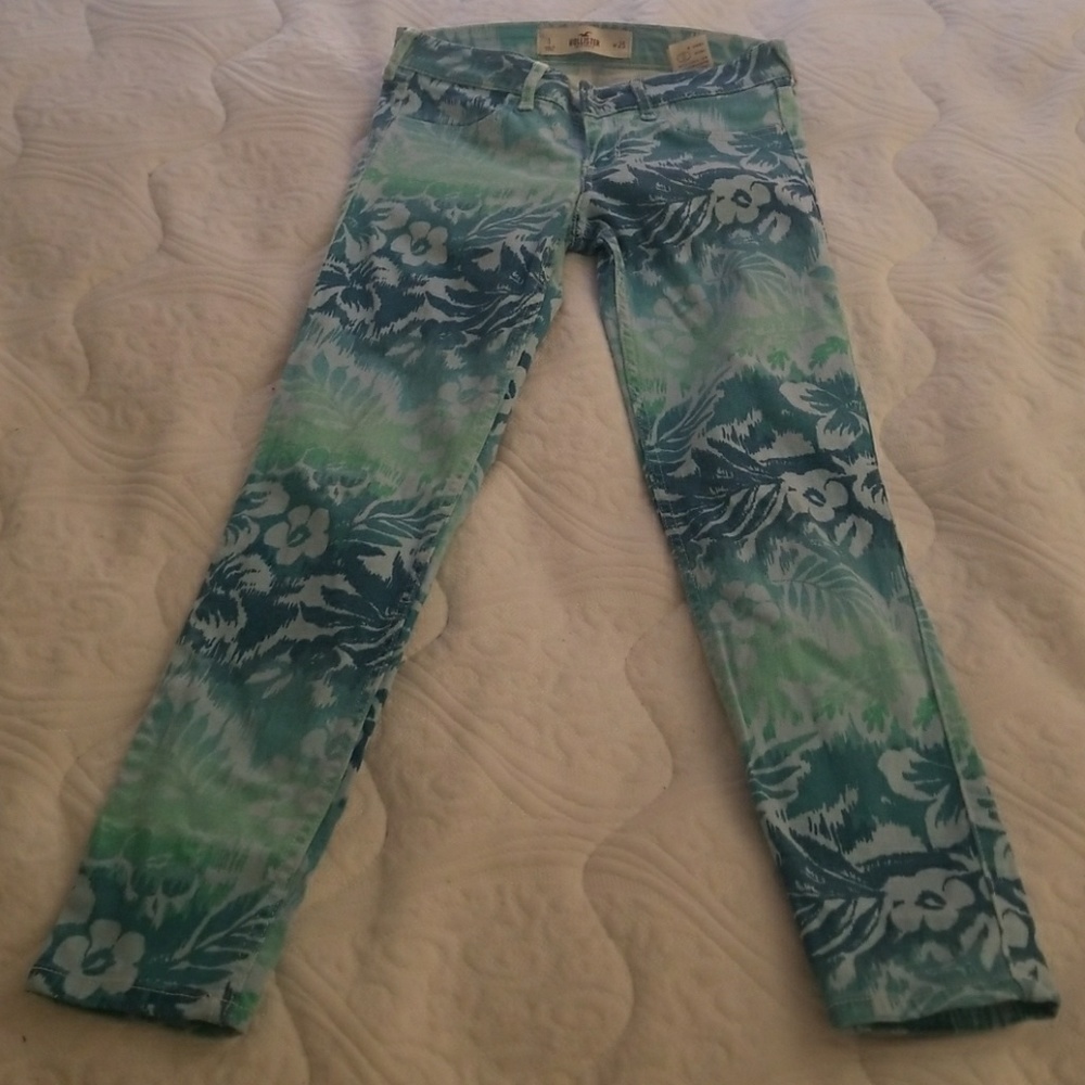 Blue flowered pants